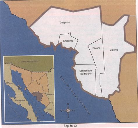 Mapa de Sonora destacando Guaymas y Empalme
