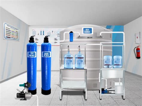 Equipo de profesionales examinando un purificador de agua.