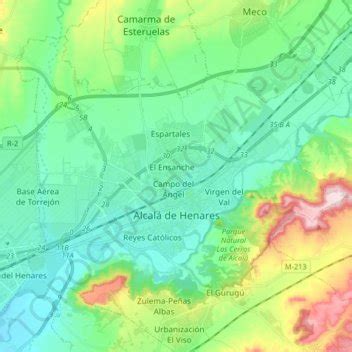 mapa topográfico de Alcalá de Henares