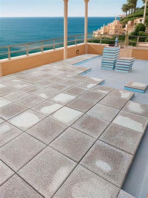 Baldosa filtrante blanca en una cubierta