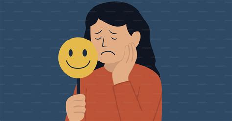 Representación visual de una persona con una máscara sonriente y sombras oscuras detrás