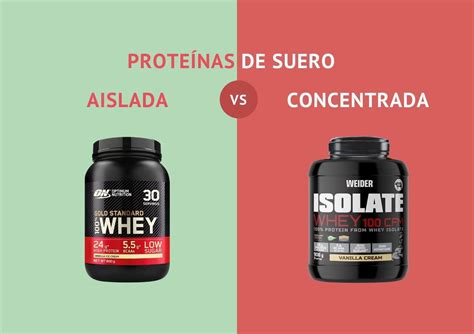 Esquema comparativo de proteína de suero concentrada vs. aislada