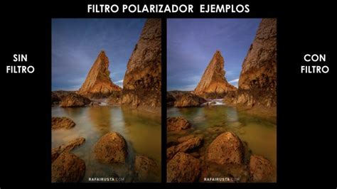 Comparación de una imagen con y sin filtro polarizador