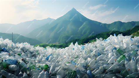 Montaña de botellas de plástico