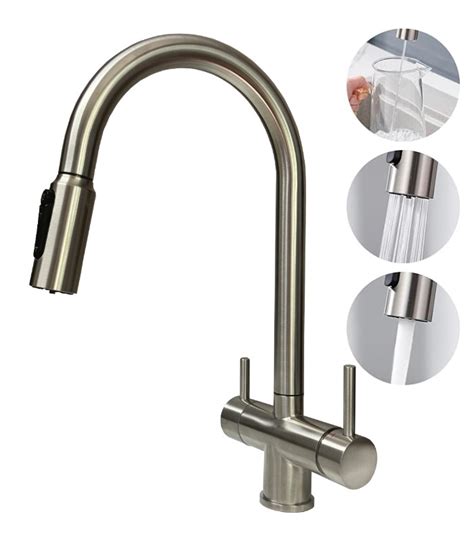 Diagrama interno de un grifo de 3 vías mostrando las salidas separadas de agua