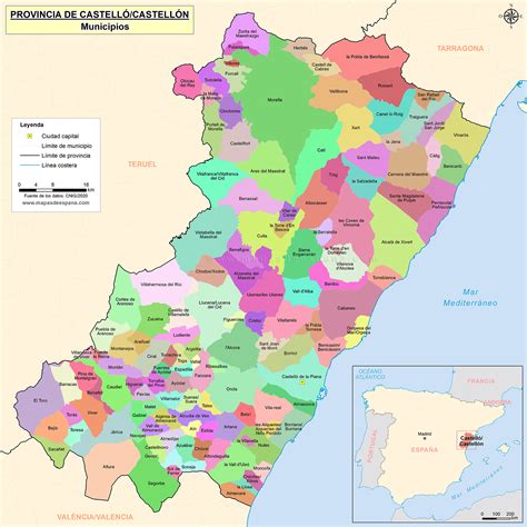 Mapa de la provincia de Castellón destacando los municipios beneficiados por el plan de depuración