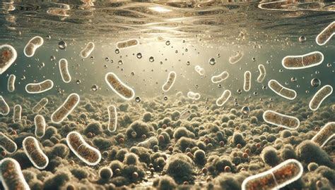 Ilustración de bacterias en agua