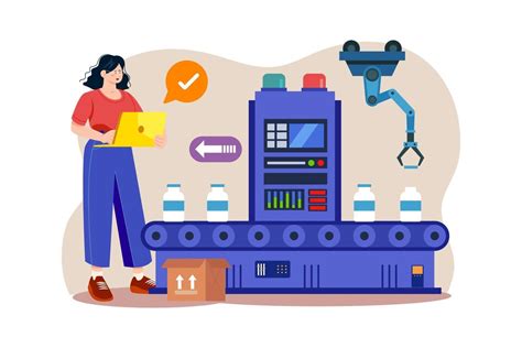 Ilustración de una línea de producción de alimentos con desinfección UV