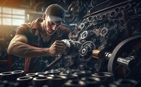 Manos de un mecánico trabajando en un motor de motocicleta