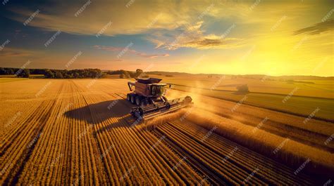 Cosechadora trabajando en un campo polvoriento