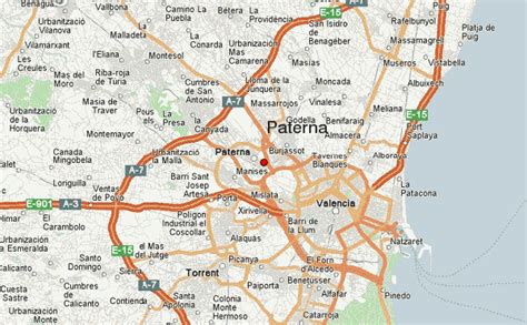 Mapa de Valencia destacando Paterna