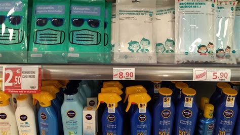 Embalaje de mascarillas infantiles de Alcampo