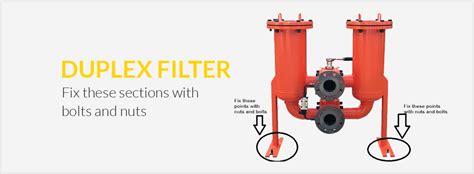 Diagrama de un filtro dúplex industrial