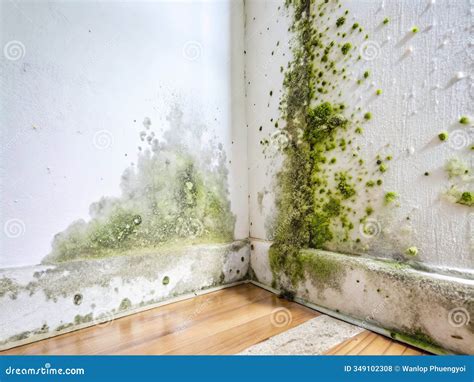 Ilustración de paredes con moho y manchas de humedad