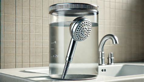 cabezal de ducha sumergido en vinagre