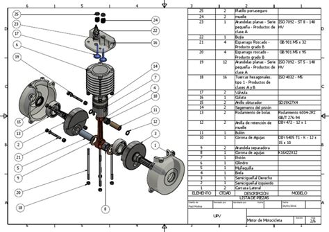 Vista explosionada de componentes de una Yamaha YZ250F