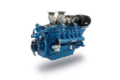 Motor marino en funcionamiento