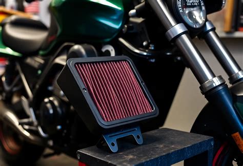 Filtro de aire de moto secándose al aire libre