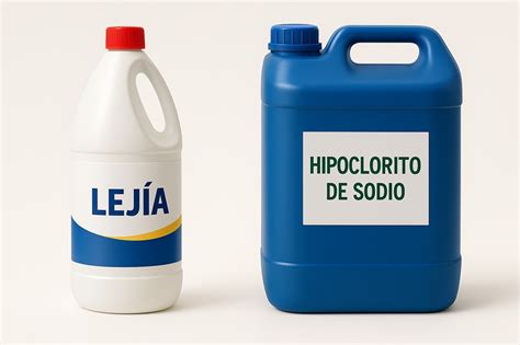 Botella de lejía o desinfectante a base de hipoclorito de sodio