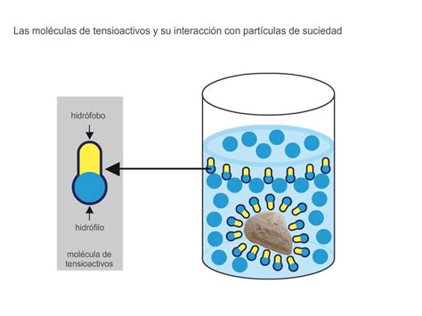 Ilustración de partículas de suciedad en el agua
