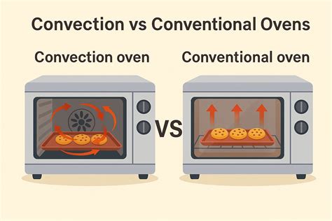 Diagrama de un horno de convección vs. un horno doméstico