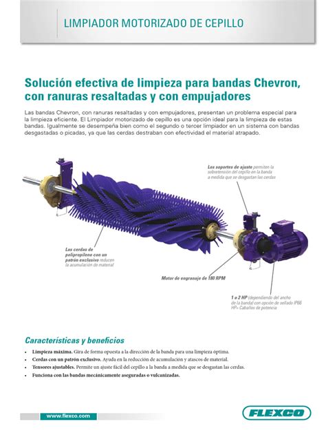 Detalle del cepillo motorizado con rodillos intercambiables