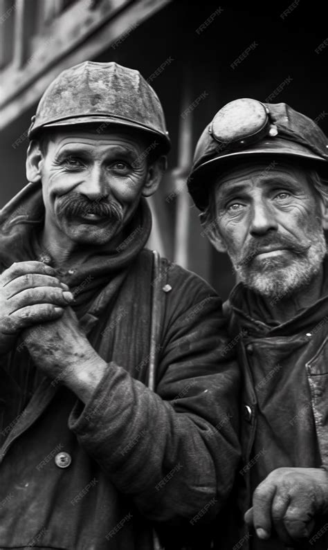 Fotografía histórica de trabajadores mineros utilizando máscaras de protección rudimentarias