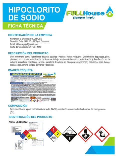 Cisterna de hipoclorito de sodio