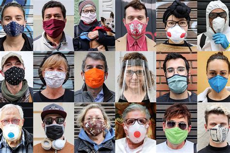 Personas con mascarillas creativas y coloridas