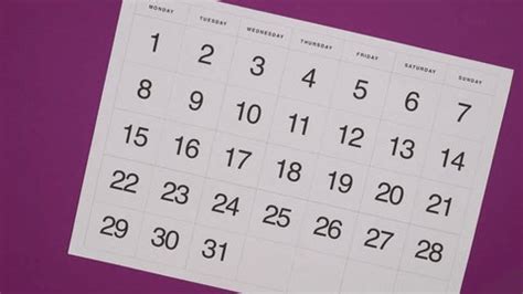 Calendario con días marcados para mascarillas