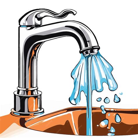 Un grifo con agua clara fluyendo