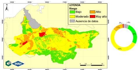 Mapa de riesgo de contaminación de aguas subterráneas.