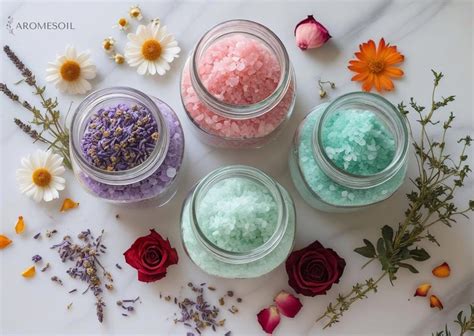 Variedad de sales de baño: Epsom, del Himalaya y marinas