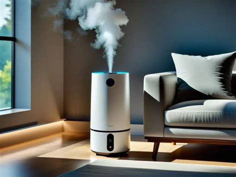 Interior de un hogar moderno con un humidificador funcionando