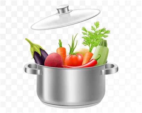 Verduras frescas en una olla