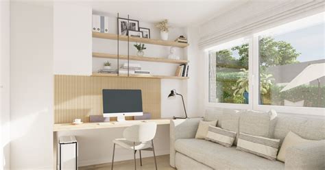 Interior de una habitación y sala de estudio en el Colegio Mayor