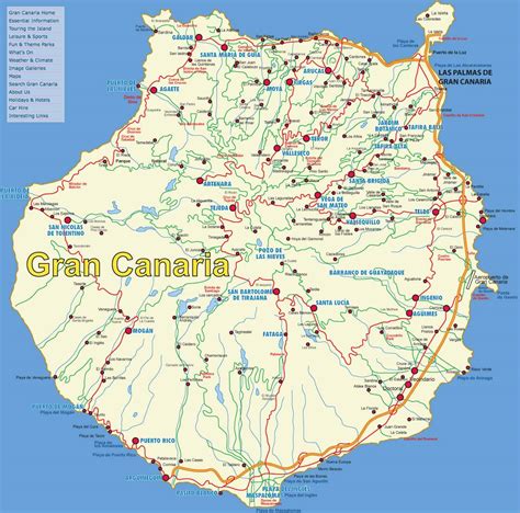 Mapa de Gran Canaria con puntos de interés