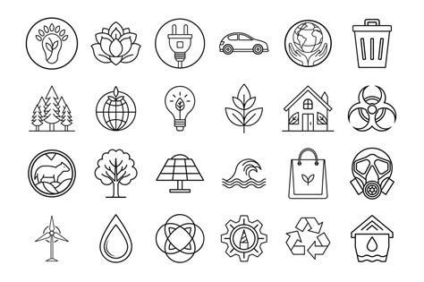 Iconos representando pureza, versatilidad y ecología