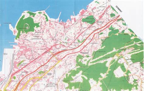 Mapa del barrio de Teis en Vigo