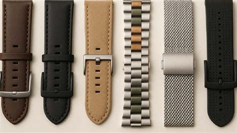 Detalle de diferentes tipos de correas de reloj