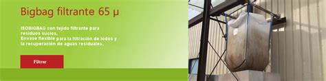 Diagrama de un bigbag filtrante con partículas en suspensión