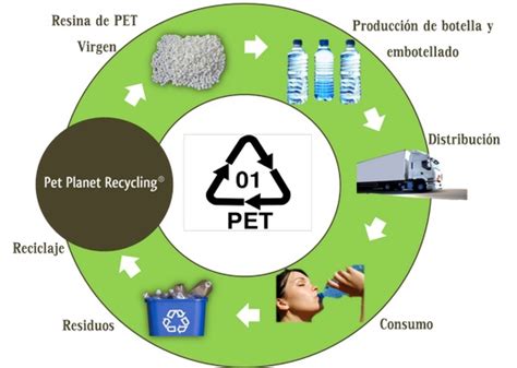 Diagrama del ciclo de vida de una botella de plástico