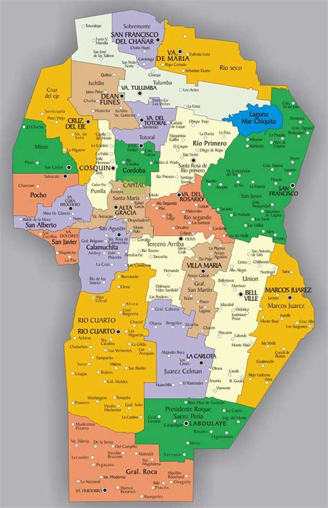Mapa de la provincia de Córdoba con puntos de interés patrimonial