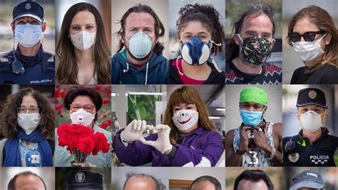Personas usando mascarillas en diferentes entornos