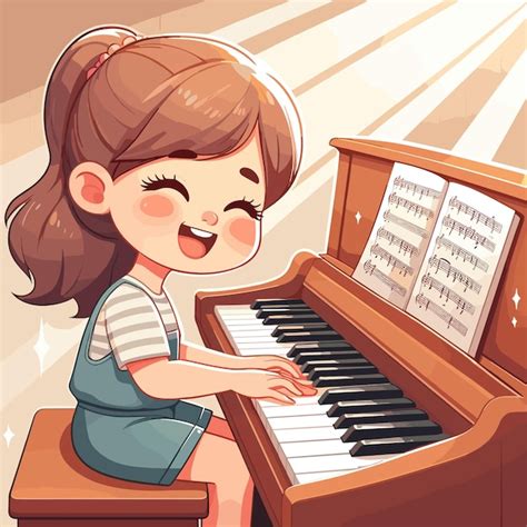 Niña Purita de la Riva tocando el piano