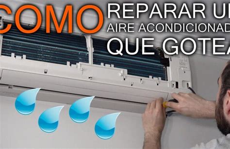 Persona limpiando el desagüe de un aire acondicionado