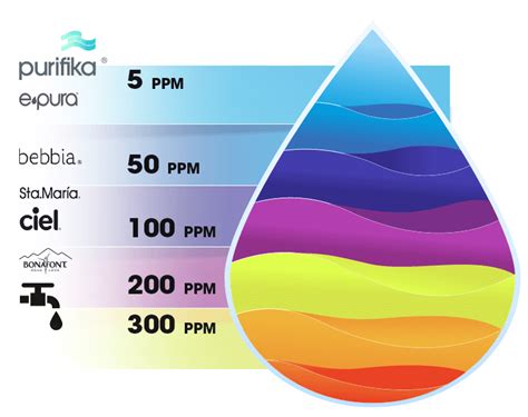 Diagrama comparativo de los niveles de pureza del agua: Grifo, Filtrada, Purificada, Ultrapura