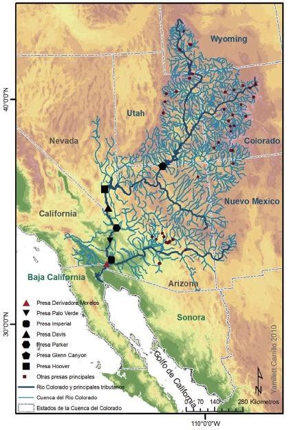 Mapa de la cuenca del río Colorado