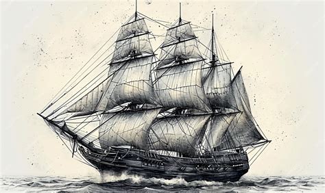 Ilustración de un antiguo barco de vela
