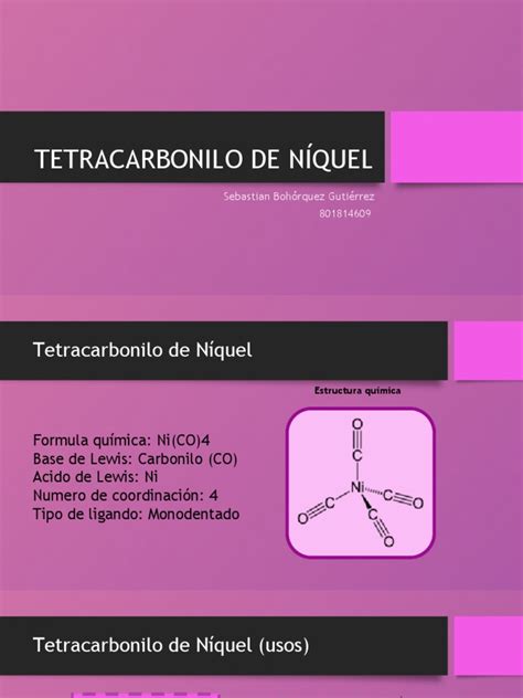 Estructura molecular del tetracarbonilo de níquel